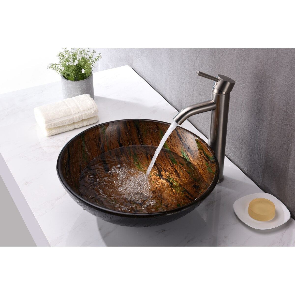 Gwazeni Series Vessel Sink in Shifting Earth