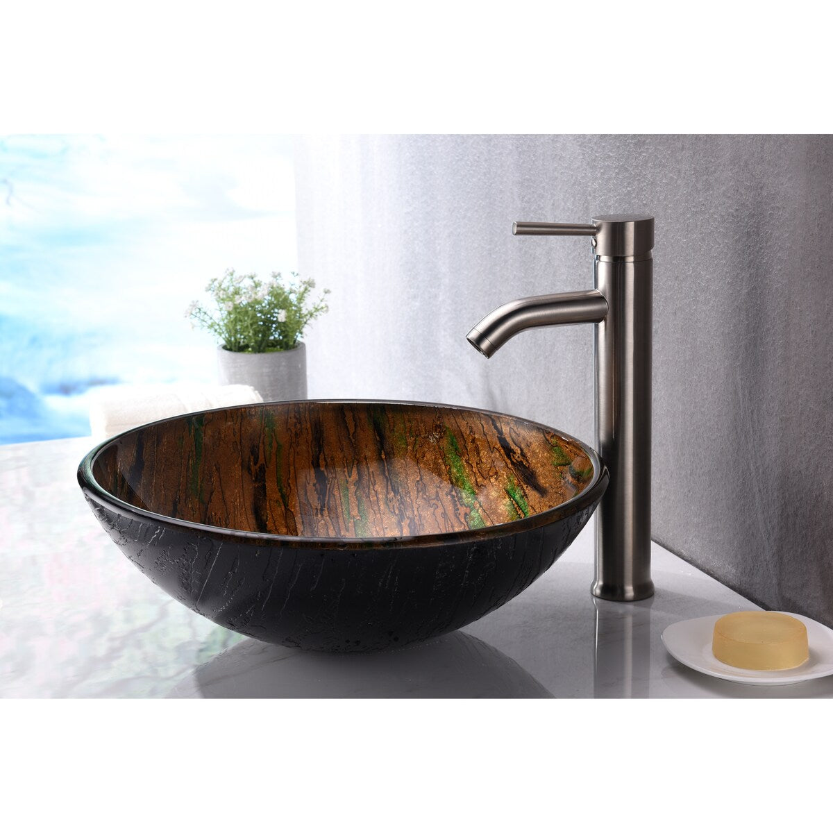 Gwazeni Series Vessel Sink in Shifting Earth