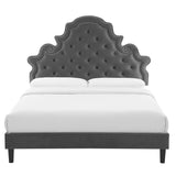 Gwyneth Tufted Performance Velvet Queen Platform Bed