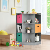 Gymax 3-Tier Kid Storage Shelf Cubes w/3 Baskets Corner Cabinet - See Details