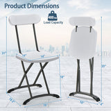 Gymax 4-Pack Folding Chair w/ Metal Curved Feet Wide Seat & Ergonomic