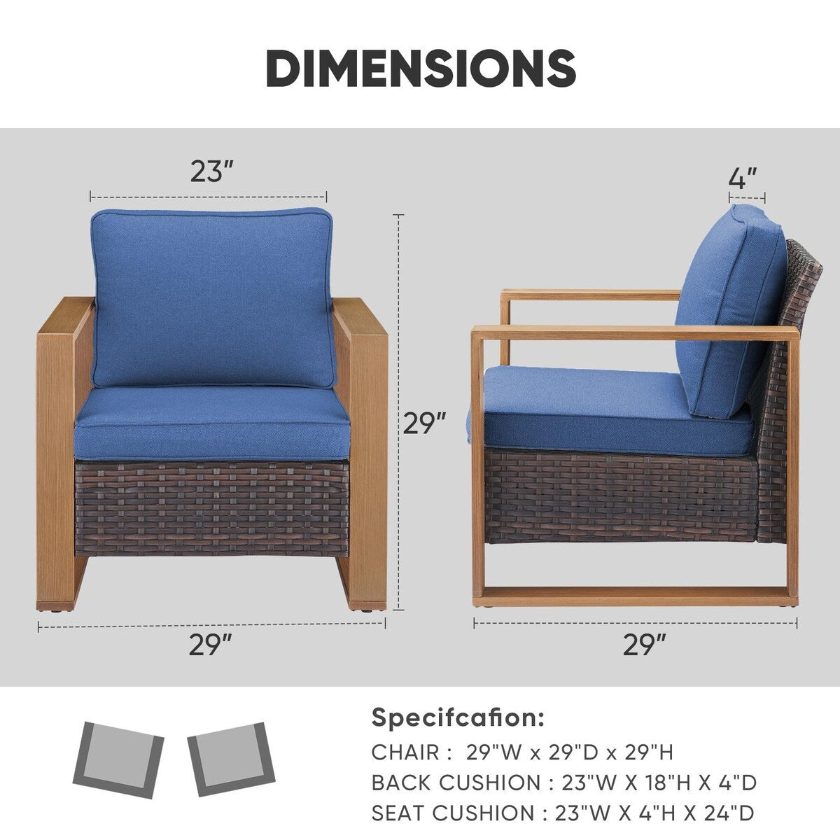 Gymojoy Patio Chair Outdoor High Back Chairs Set Of 4