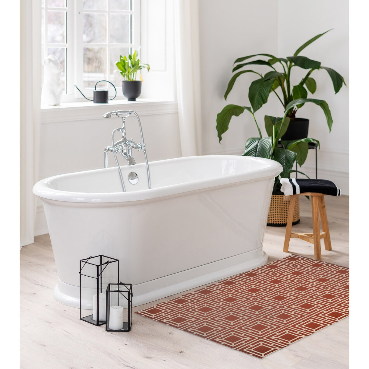 HAMPTON BAMBOO RUST Bath Rug By Kavka Designs