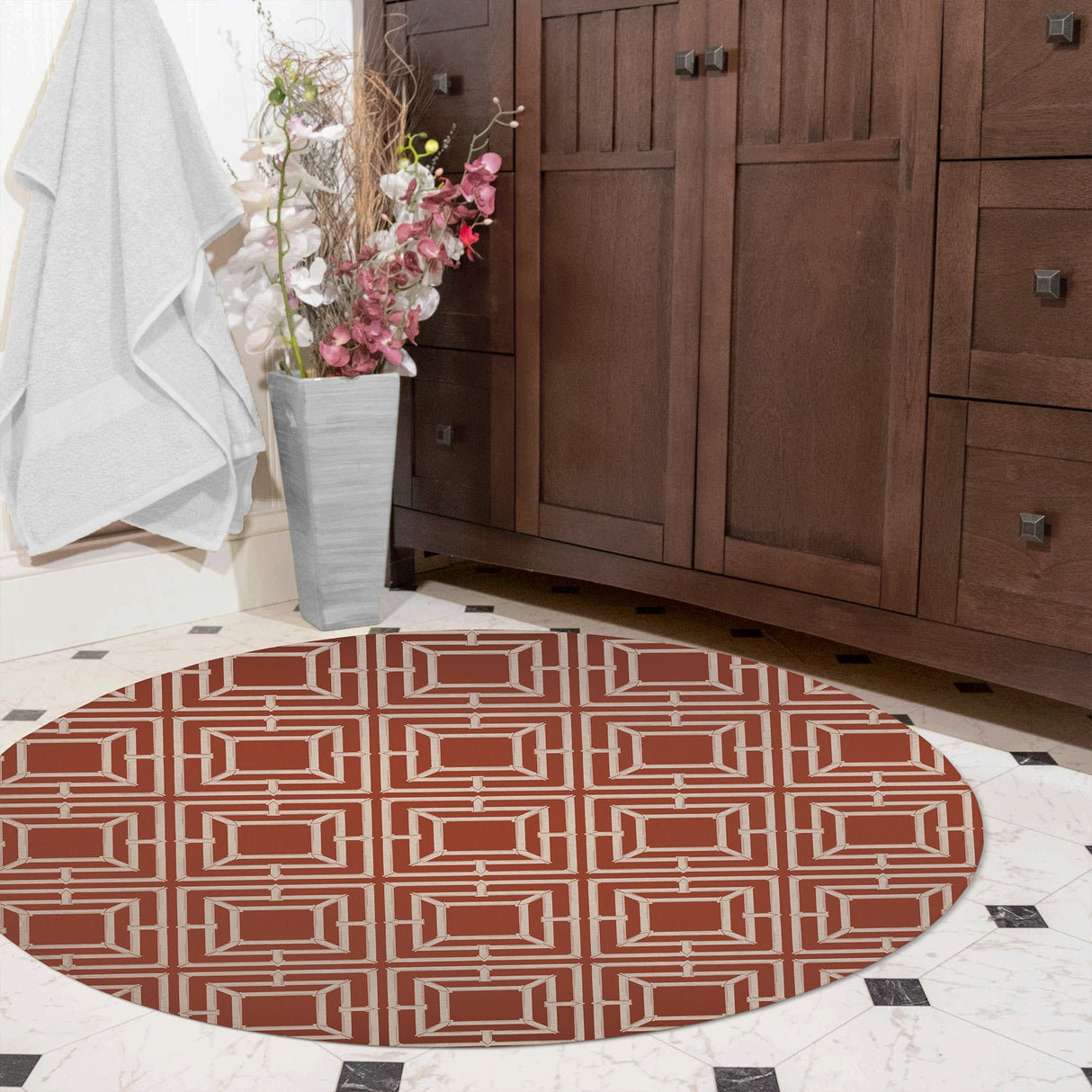 HAMPTON BAMBOO RUST Bath Rug By Kavka Designs