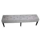 HD Couture King Grey Velvet and Wood Bench