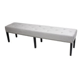 HD Couture King Grey Velvet and Wood Bench