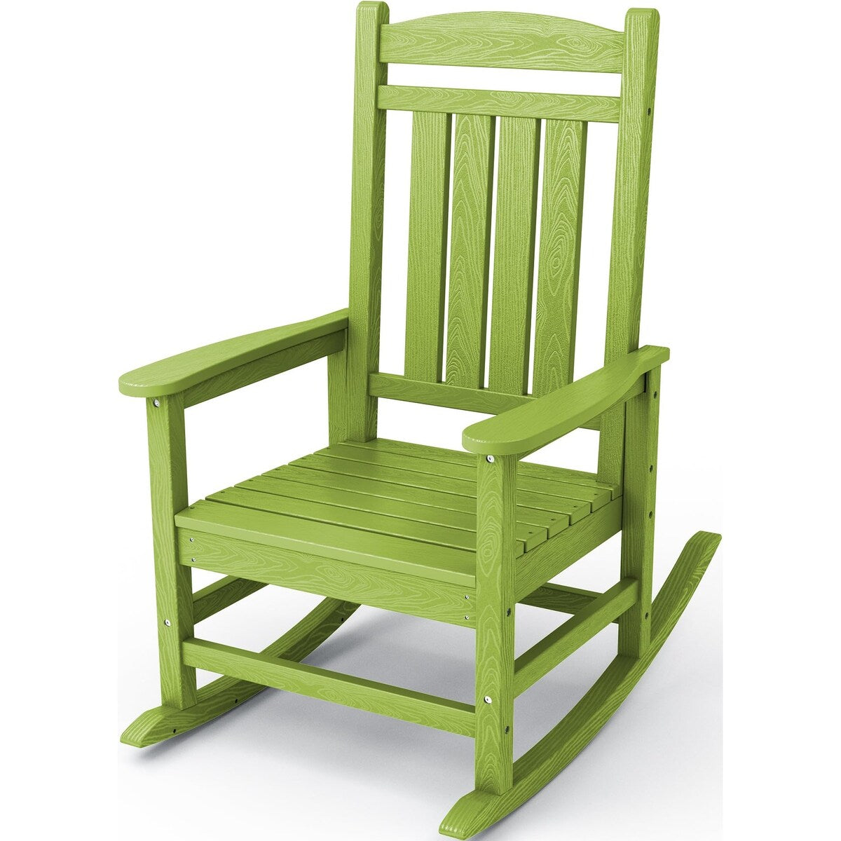 HDPE Rocking Chairs Outdoor, Patio Rocking Chairs with 330lbs Support, Smooth Porch Rocker for Deck Lawn Yard, Pistachio Green