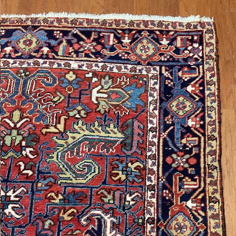 HERAT ORIENTAL 1920s Antique Persian Heriz Wool Rug - 6'1" x 8'10"