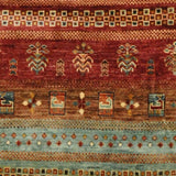 HERAT ORIENTAL Hand-Knotted Afghan Mamluk Wool Round Rug - 4' Round