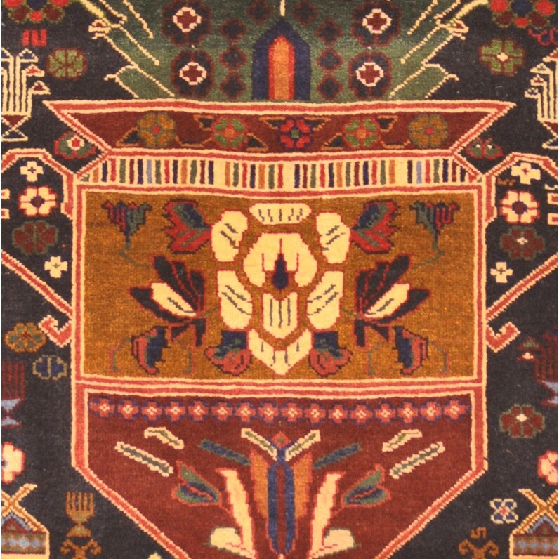 HERAT ORIENTAL Hand-Knotted Tribal Balouchi Prayer Wool Rug - 2'10 x 4'4