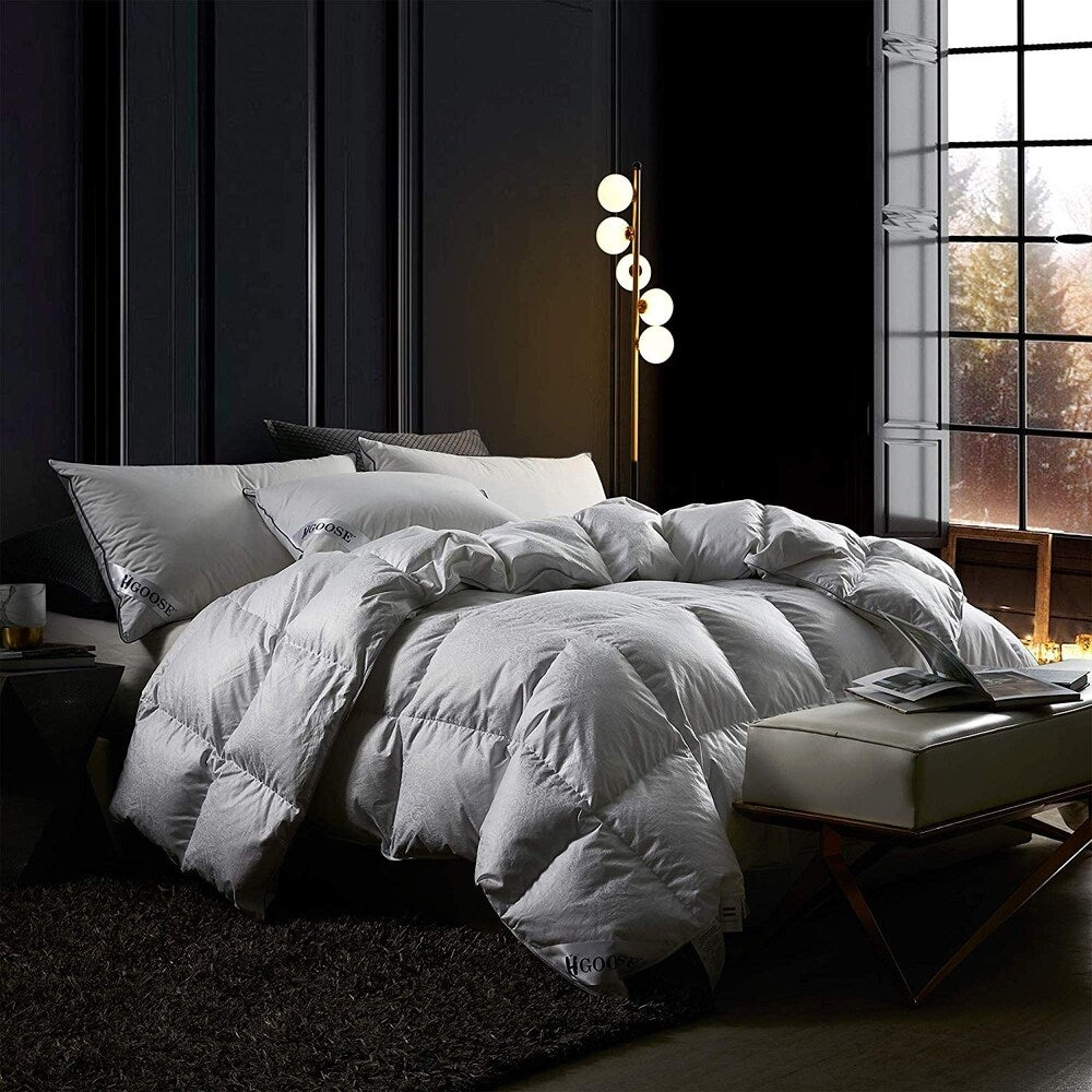 Jacquard 90% Hungarian Goose Down Comforter - Oversized