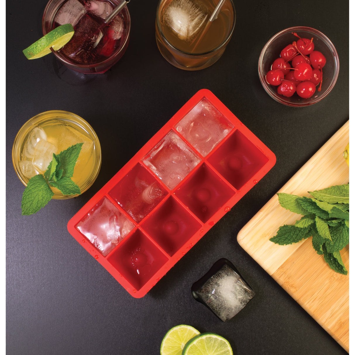 HIC Kitchen Big Block Silicone Ice Cube Tray, Set of 2
