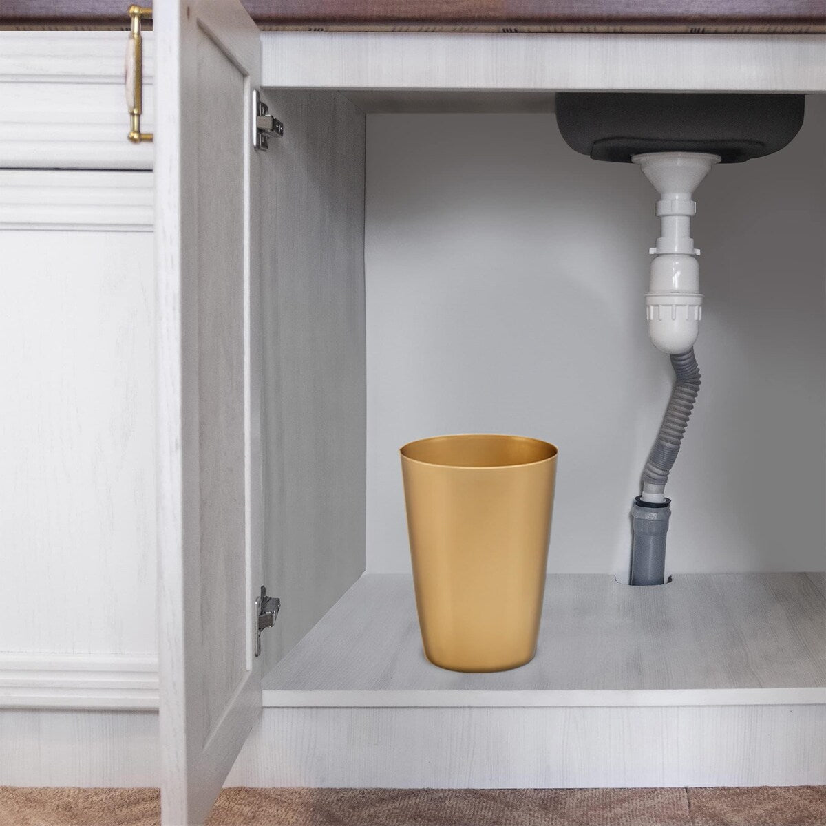 HOLD N’ STORAGE - Set of 2 Small Trash Can with Open Top for Compact and Tight Spaces – 1.58 Gallon Capacity