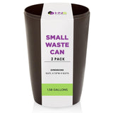 HOLD N’ STORAGE - Set of 2 Small Trash Can with Open Top for Compact and Tight Spaces – 1.58 Gallon Capacity