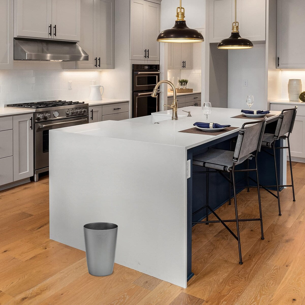 HOLD N’ STORAGE - Set of 2 Small Trash Can with Open Top for Compact and Tight Spaces – 1.58 Gallon Capacity