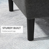 HOMCOM 30" Square Storage Ottoman, Upholstered Ottoman Coffee Table with Lift Top, Button Tufted and Wood Legs, Dark Grey