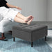 HOMCOM 30" Square Storage Ottoman, Upholstered Ottoman Coffee Table with Lift Top, Button Tufted and Wood Legs, Dark Grey