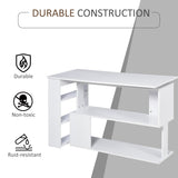 HOMCOM 360° Rotating L-Shaped Corner Desk: White, with Storage Shelves