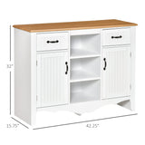HOMCOM 42" Accent Sideboard Storage Cabinet, Serving Buffet with Drawers and Adjustable Shelves for Dining Room, Living Room
