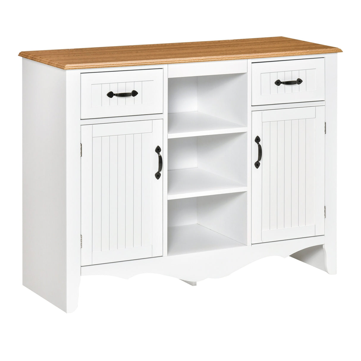 HOMCOM 42" Accent Sideboard Storage Cabinet, Serving Buffet with Drawers and Adjustable Shelves for Dining Room, Living Room