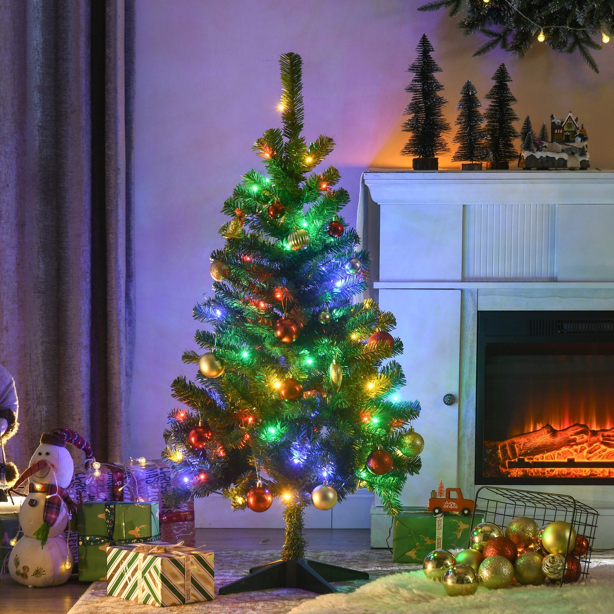 4 foot christmas tree with colored lights new arrivals