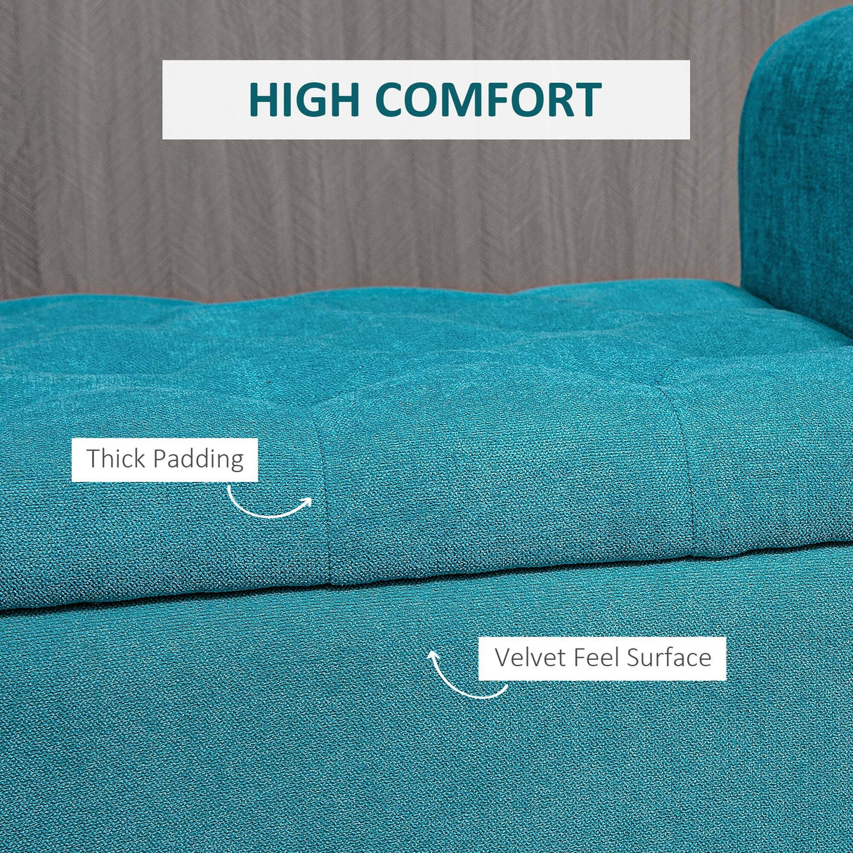HOMCOM 50" Storage Ottoman Bench, Upholstered End of Bed Bench with Rolled Arms, Wood Legs, Button Tufted Storage Bench Gray