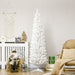 HOMCOM 6' Snow Flocked Artificial Pencil Christmas Tree, Slim Xmas Tree, Green - 5.89 ft