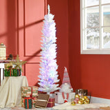 HOMCOM 6ft Tall Pencil Prelit Artificial Christmas Tree Holiday Décor