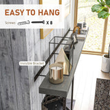 HOMCOM 72 Inch Fireplace Mantel, Floating Farmhouse Solid Fir Wood Shelf, Handmade Heavy Duty Wall Mounted Shelf