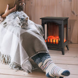 HOMCOM 750W/1500W Modern Electric Fireplace Heater with Realistic LED Faux Flame Effect