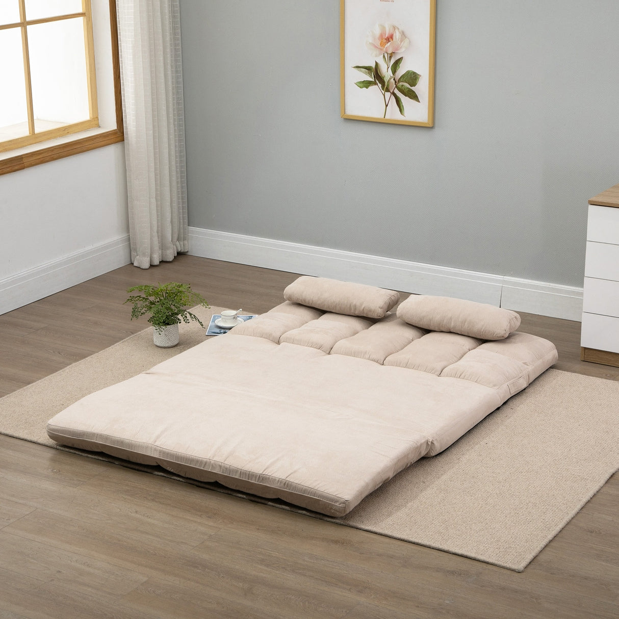 HOMCOM Convertible 7 Adjustable Positions Folding Couch Bed