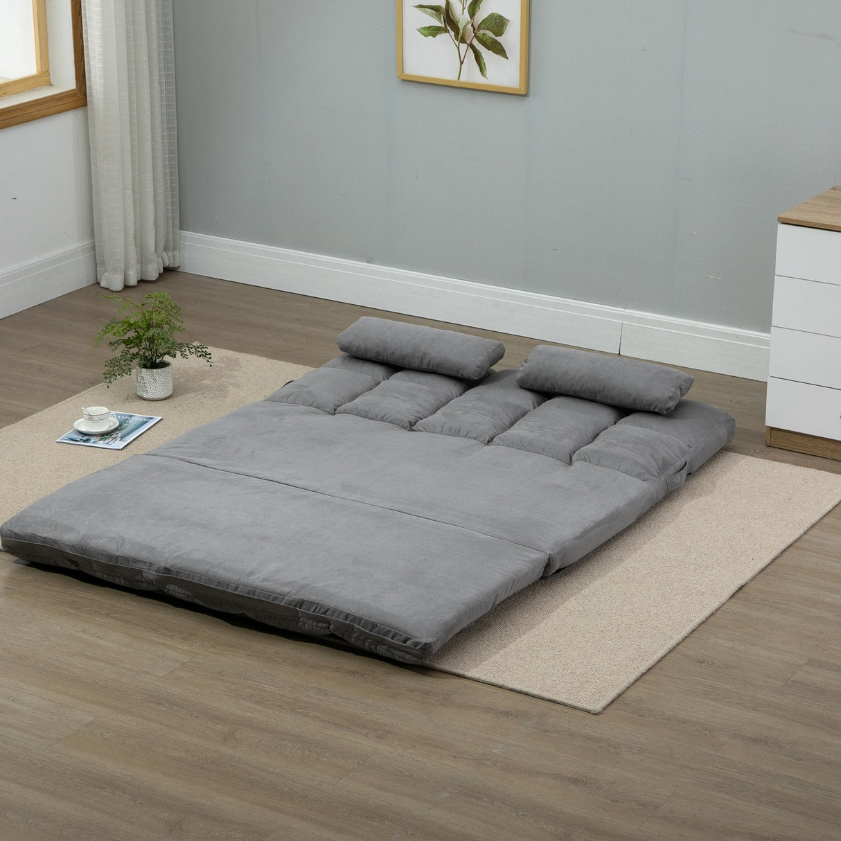 HOMCOM Convertible 7 Adjustable Positions Folding Couch Bed