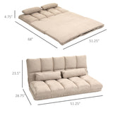 HOMCOM Convertible 7 Adjustable Positions Folding Couch Bed