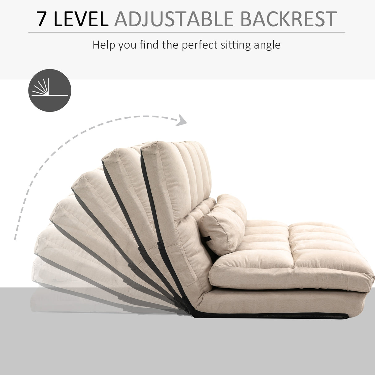 HOMCOM Convertible 7 Adjustable Positions Folding Couch Bed