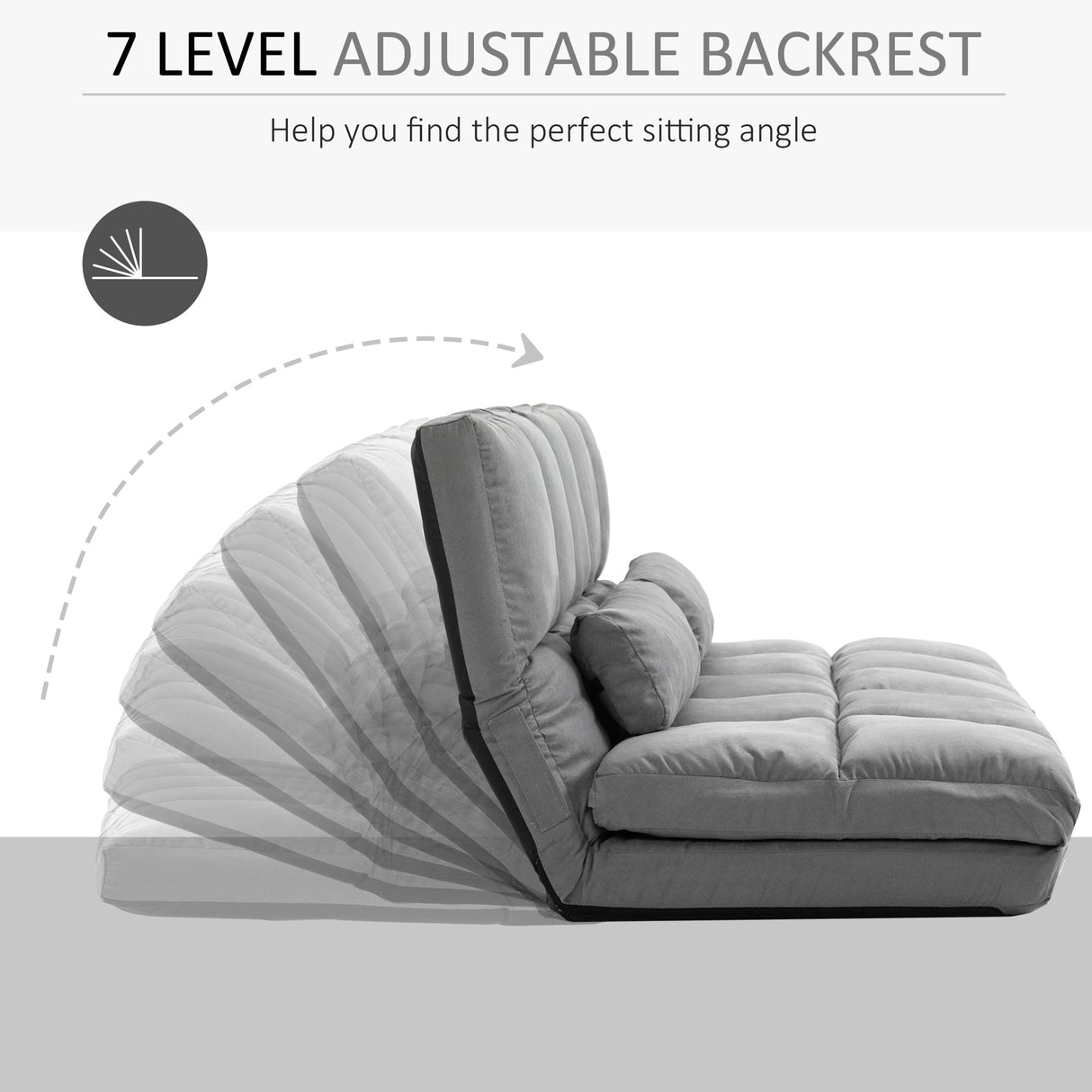 HOMCOM Convertible 7 Adjustable Positions Folding Couch Bed