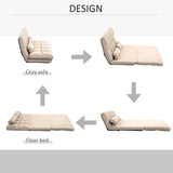 HOMCOM Convertible 7 Adjustable Positions Folding Couch Bed