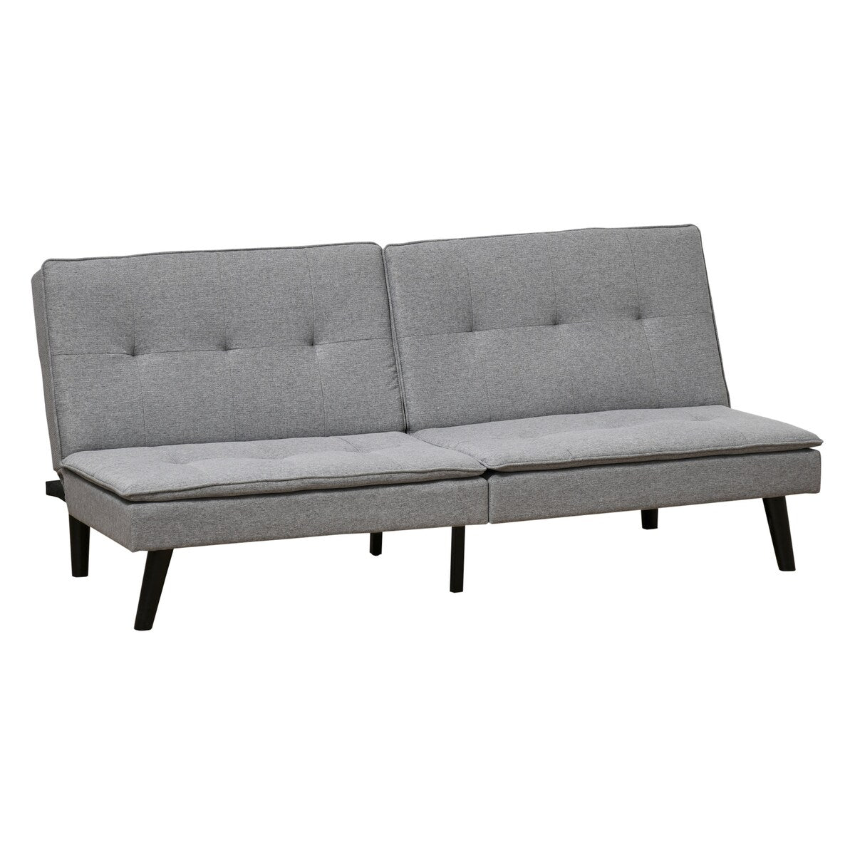 HOMCOM Convertible Lounge Futon Sofa Bed/3 Seater Tufted Fabric Upholstered Sleeper with Adjustable Backrest, Grey