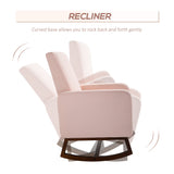 HOMCOM Fabric Rocking Chair with Curved Wood Base Padded Seat, 30.25'' W x 36.25'' D x 39.25'' H