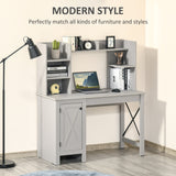 HOMCOM Farmhouse Computer Desk with Hutch and Cabinet, Home office Desk with Storage, for Study