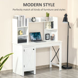 HOMCOM Farmhouse Computer Desk with Hutch and Cabinet, Home office Desk with Storage, for Study