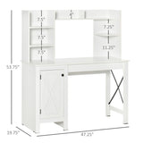 HOMCOM Farmhouse Computer Desk with Hutch and Cabinet, Home office Desk with Storage, for Study
