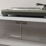 HOMCOM Media Cabinet, 4-Tier Stereo Cabinet, Modern Audio Video Media Stand with Adjustable Shelves, Tempered Glass Doors