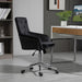 HOMCOM Mid-Back Desk Chair with Nailhead Trim, Button Tufted Back Design, Adjustable Height, Rocking Function and Wheels