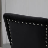 HOMCOM Mid-Back Desk Chair with Nailhead Trim, Button Tufted Back Design, Adjustable Height, Rocking Function and Wheels