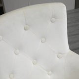 HOMCOM Mid-Back Desk Chair with Nailhead Trim, Button Tufted Back Design, Adjustable Height, Rocking Function and Wheels
