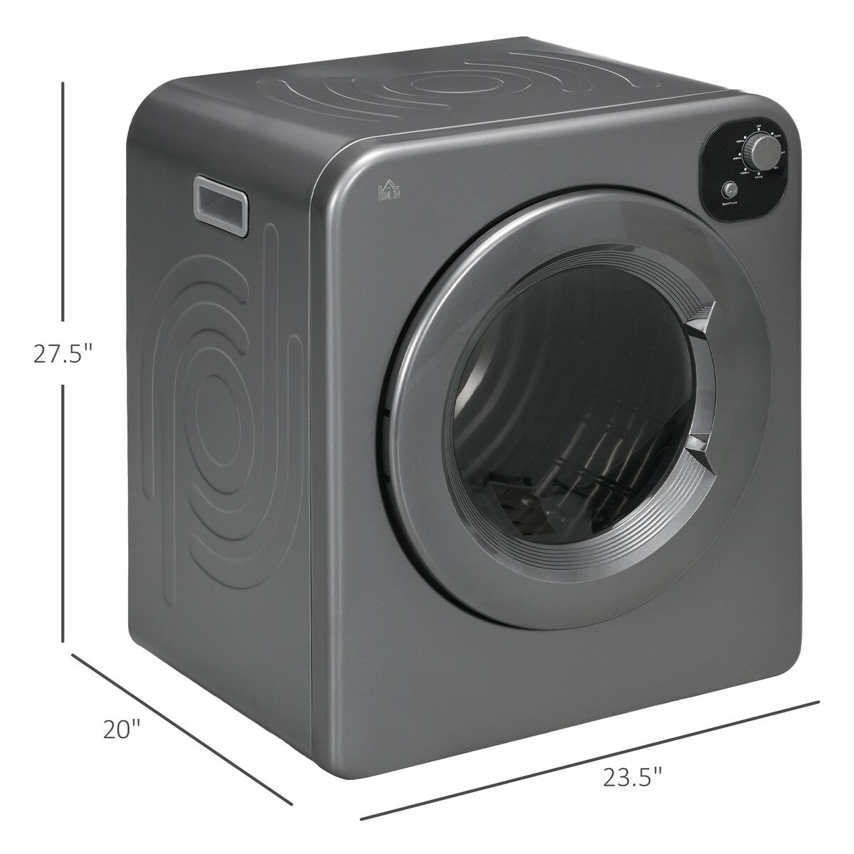 HOMCOM Portable Clothes Dryer, 120V 1300W Compact Laundry Dryer with Intelligent Drying, 3.2 cu.ft Stainless Steel Drum
