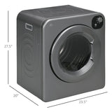 HOMCOM Portable Clothes Dryer, 120V 1300W Compact Laundry Dryer with Intelligent Drying, 3.2 cu.ft Stainless Steel Drum