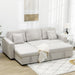 HOMCOM Sectional Sleeper Sofa, Linen Fabric L Shaped Couch with Pull out Bed, Reversible Storage Chaise, 3-seat, Dark Grey