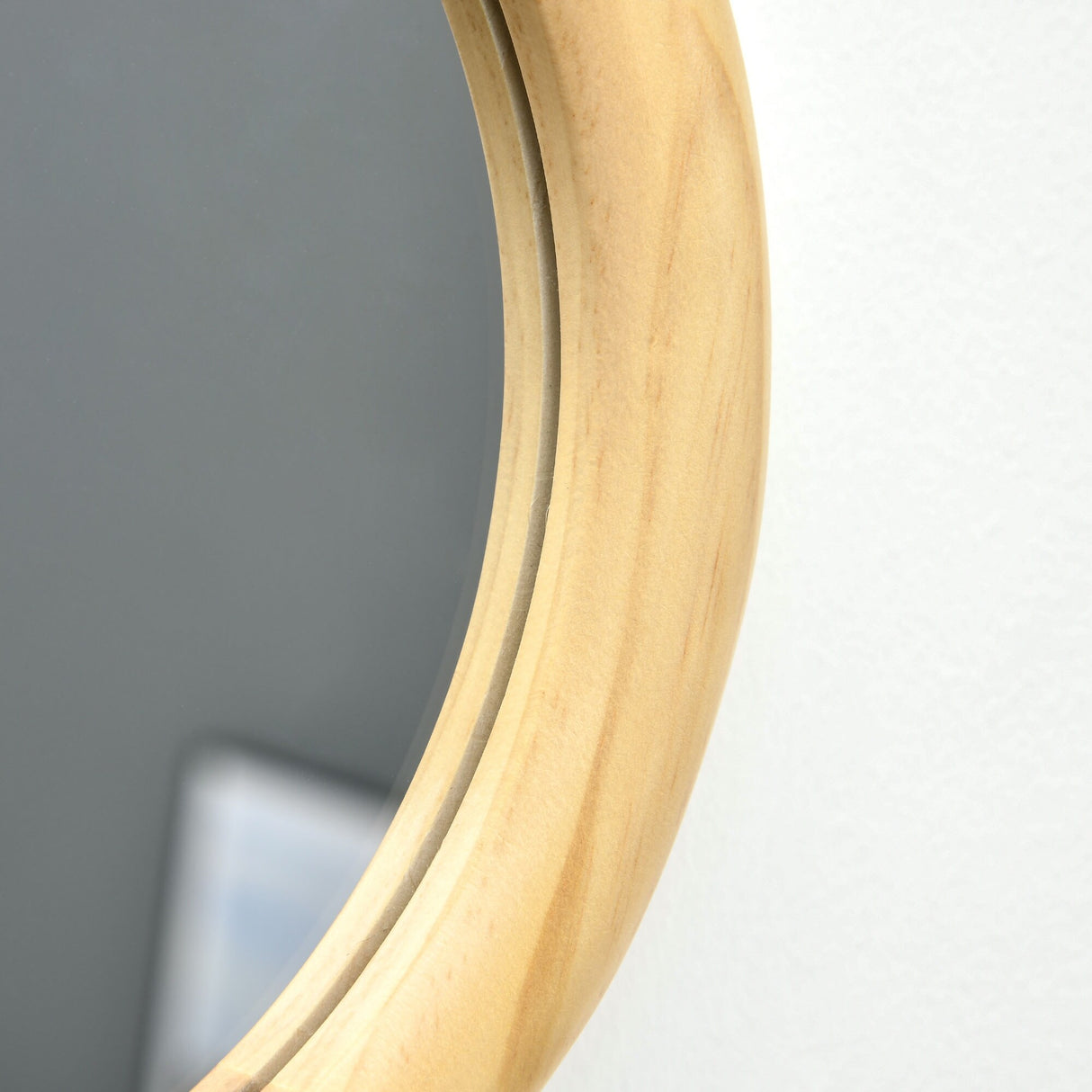 HOMCOM Set of 3 Wood Wall Mirror, Home Modern Round Mirror for Wall in Living Room, Bedroom