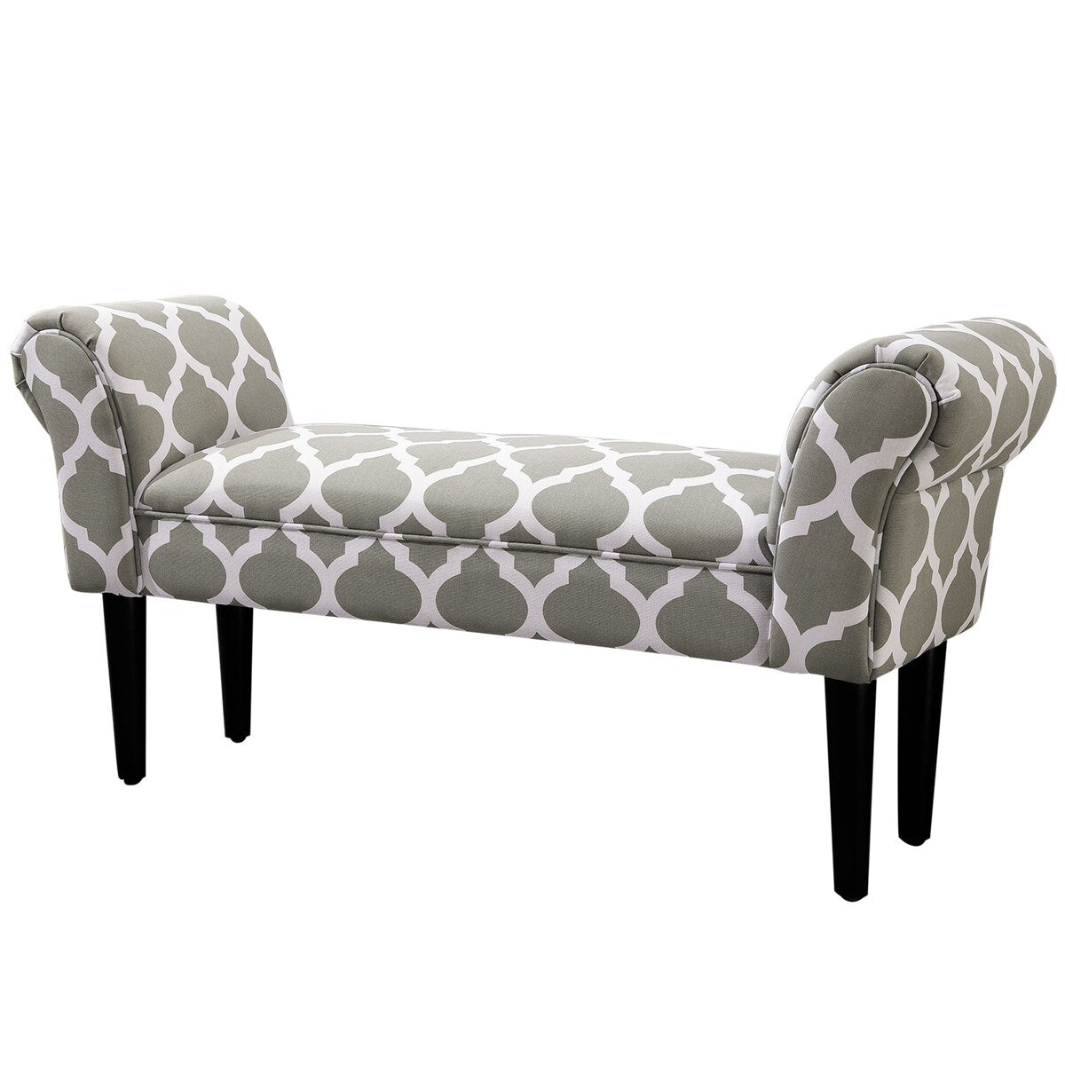 HOMCOM Small Linen Upholstered Ottoman Bench